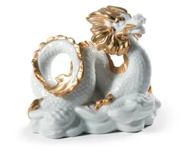 фото Фигурка Lladro Белый дракон, мини 9x8 см, фарфор, 00010672320