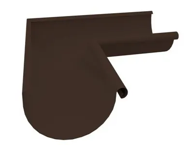 фото Угол желоба внутренний металлический коричневый d=125