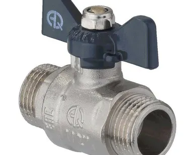 фото Кран шаровой 1/2 дюйма, рукоятка бабочка, резьба наружная Aqualink 02336