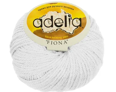 фото Пряжа ADELIA "FIONA" 50% шерсть, 50% акрил 50 г 90 м №002 БЕЛЫЙ