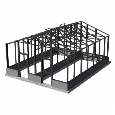 Фото №0 Теплица английская СУПЕР ЧЕЛСИ / Оранжерея 5,7х7,15 м, 2 отделения/ цвет Серый графит (RAL 7024)