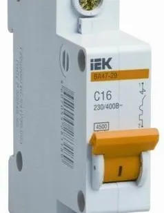 фото Автомат 1P, 16А, тип С, 4.5кА, ИЭК, ВА 47-29