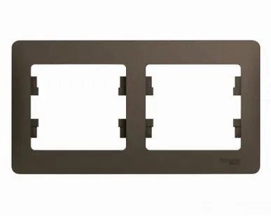 фото Рамка 2-м Glossa горизонт. шоколад SchE GSL000802