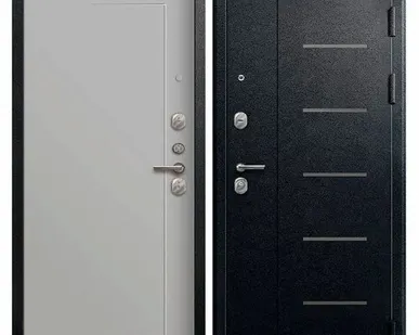фото Дверь входная V-03 (Центурион) металл/МДФ, Черный муар/Кашемир сильвер 2050х860мм, ПРАВАЯ (2025)