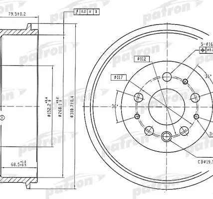 Фото №0 PDR1210 Барабан тормозной