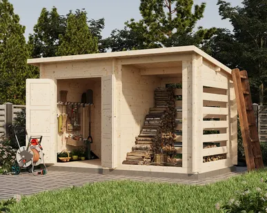 фото Хозблок 7 с дровницей (Комфорт) - брус 44 мм