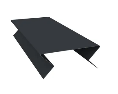 фото Планка угла внешнего составная нижняя 0,5 Atlas с пленкой RAL 7024 мокрый асфальт