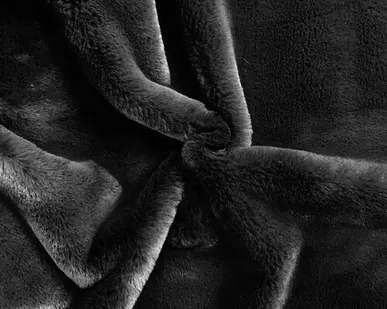 фото Искусственный мех под кролика 570 г/м2, ворс 17 мм, черный