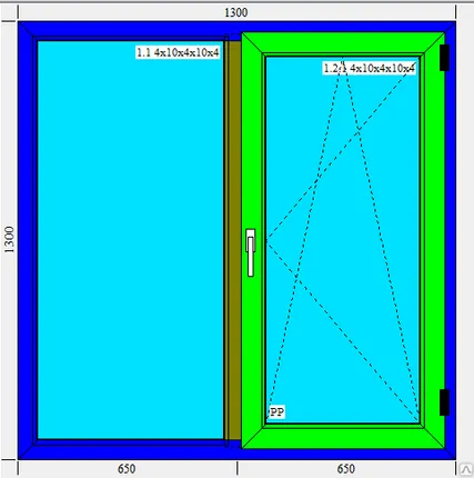 Фото №0 Окно пластиковое двухстворчатое, ПВХ