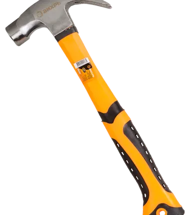 Фото №0 Молоток-гвоздодёр, 450гр., фиберглассовая двухкомпонентная ручка, с магнитом, Вихрь