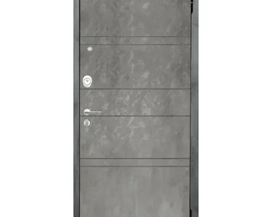 фото Входная дверь ПРО Агат Дуо темный бетон 2 листа металла