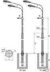 Фото №0 Опора освещения 5,0-6,5 (Оцинкованная)