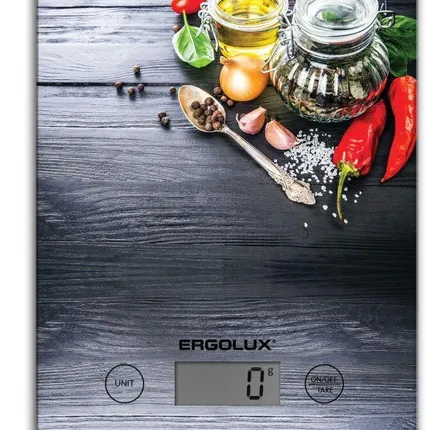Фото №0 Весы кухонные ELX-SK02-С02 до 5кг 195х142мм черн. специи Ergolux 13601