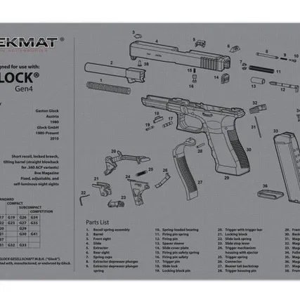 Фото №0 Коврик для ремонта TekMat Glock® Gen4 Grey (TEK-17-GLOCK-G4-GY)