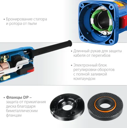 Фото №3 УШМ с регулировкой оборотов Зубр УШМ-П125-1100 Э, 1.1 кВт, диск 125 мм, 3000-11000 об/мин