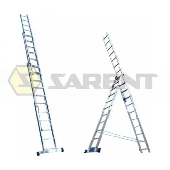 Фото №0 Лестница-стремянка трехсекционная АЛЮМЕТ 6315 3*15 м