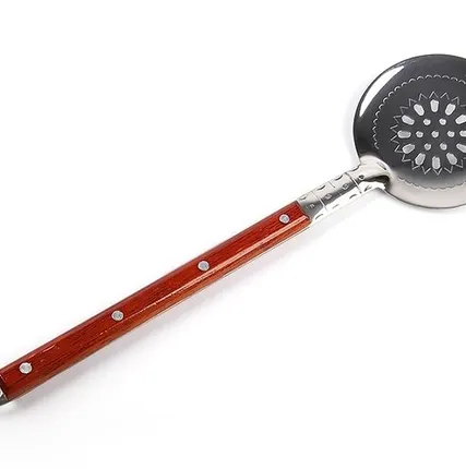 Фото №0 Шумовка для казана малая 3,5-8 л, с деревянной ручкой 40 см (GM)