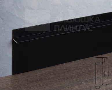 фото Неплинтус Профиль НЕПЛИНТУС 60х15х2500мм PKINSAA 60 Черный