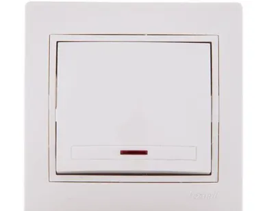 фото Выключатель 1-кл. СП Мира 10А IP20 с подсветкой со вставкой крем. LEZARD 701-0303-111