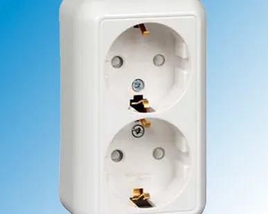 фото Розетка 2ОП &quot;Прима&quot; RA16-214-B с заземлением