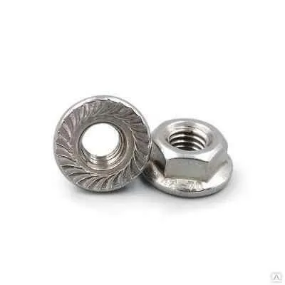 Фото №0 Гайка М6 с фланцем DIN6923 цинк (РФ)