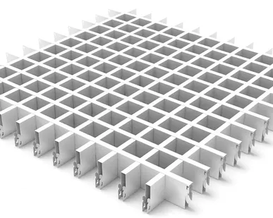 фото Грильято в сборе 100*100мм, Белый матовый Cesal (Альконпласт) Эконом