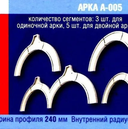 Фото №0 А-005/720 Арка одиночная состоит из: Из 3-х боковых сегментов