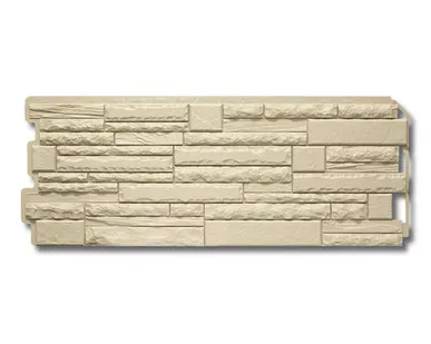 фото Фасадная панель (АП) Камень Скалистый ЭКО Кремовый 1170*450*23 мм (раб.размер 1100*430)