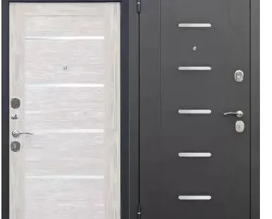 фото Дверь входная Гарда 7,5см (Ferroni) металл с молдингом/царга,Черный муар/Лиственница бежевая 2050х860мм, ЛЕВАЯ