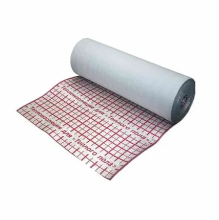 Фото №0 Подложка для теплого пола Алюбабл 4 мм(25м /1,2м 30м2) с разметкой