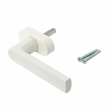 Фото №0 Ручка оконная Internika "Надежда" алюминиевая 43 мм 45° + 2 винта 5х55 белый (9016)