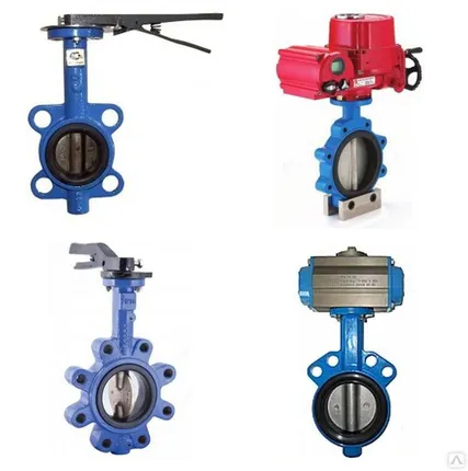 Фото №0 Затвор дисковый Kvant Ду400 Ру10 EPDM чугунный диск и корпус с редуктором