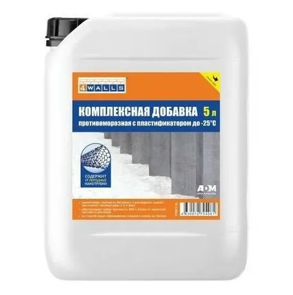 Фото №0 Добавка в бетон противоморозная 5 л.