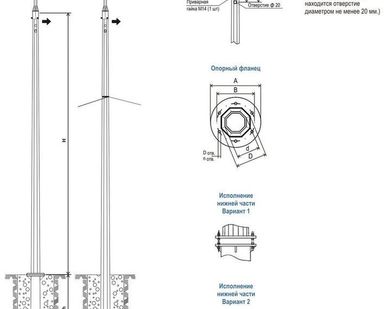 фото Опора многогранная силовая коническая прямостоечная МС-10Г-1.3