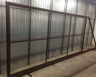 фото Каркас откатных (сдвижных) уличных ворот 4х2 м под заполнение с покраской