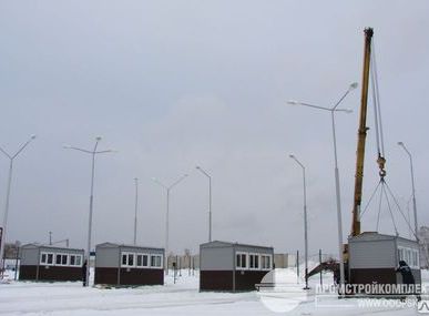 фото Мобильные здания КПП, установленные на площадке таможенного досмотра.