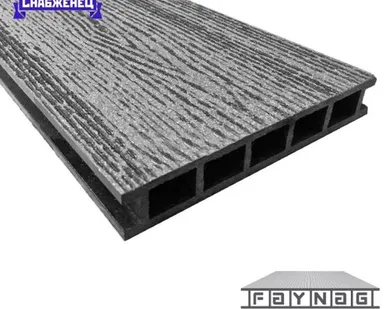 фото Террасная доска из ДПК Faynag "Stelo" цвет: Кварц, 152x24 мм (цена м2)