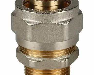 фото Переходник STOUT с наружной резьбой 3/4 х26 для металлопластиковых труб винтовой