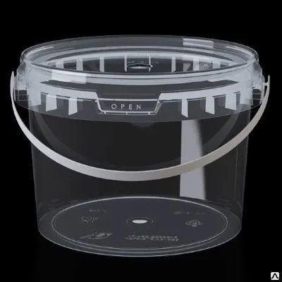 Фото №0 Ведро 0,5л с крышкой пластик. прозр.