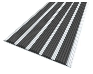 фото Накладка на ступени 162х6х1000 мм алюминиевая противоскользящая с 5-ю резиновыми вставками, цена за 1 шт.