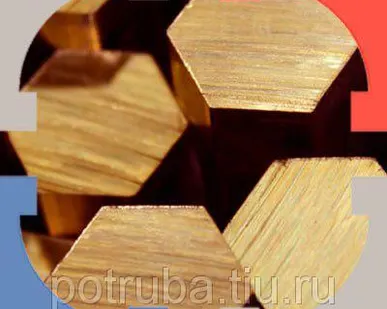 фото Бронзовый шестигранник 51 мм БрАМЦ9-2 ГШГХХ ГОСТ 1628-78