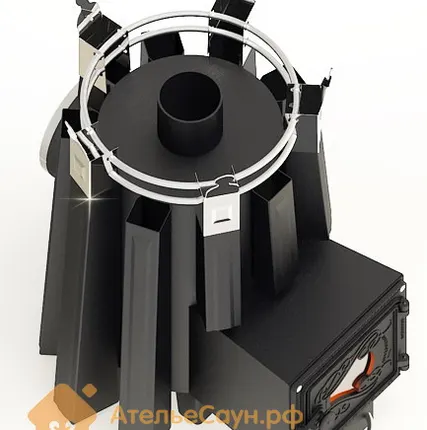 Фото №1 Печь ДобросталЬ Августа стронг со стеклом (черная)