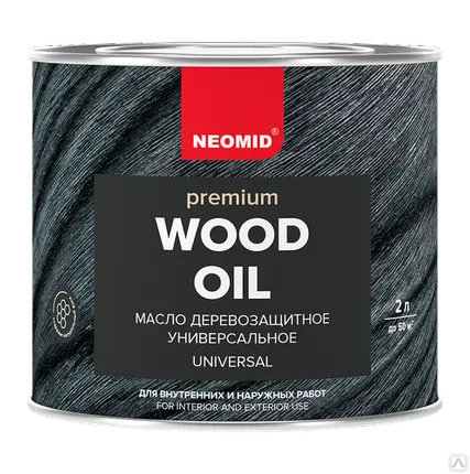 Фото №0 Масло деревозащитное NEOMID Premium с натуральным воском 2 л орех