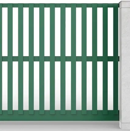 Фото №0 Откатные ворота ал-профиль зеленые вертикальные 4000х2000 мм