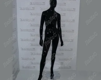 фото Манекен женский 180см, 91-61-91см, черный глянец