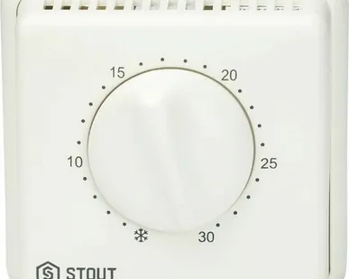 фото Комнатный проводной термостат STOUT TI-N с переключателем зима-лето и светодиодом