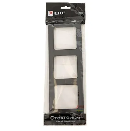 Фото №1 Рамка 3-м Стокгольм черн. PROxima EKF EAM-G-302-30