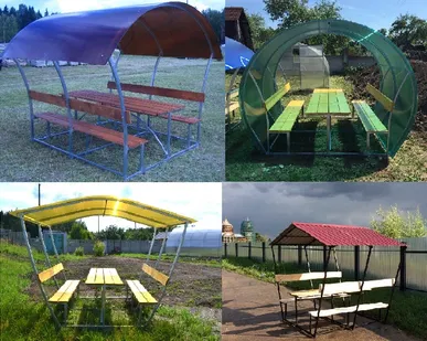 фото Беседки с лавочками и столиком