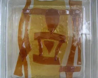 фото Стеклоблок эксклюзивный фьюзинг ФЮ_017(Б) 190х190х80мм