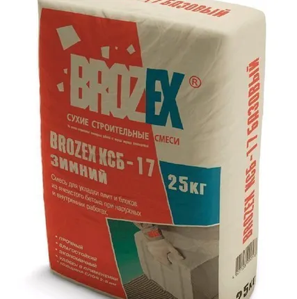 Фото №0 Клей для ячеистых блоков BROZEX КСБ - 17 Зимний 25 кг 48шт/пал